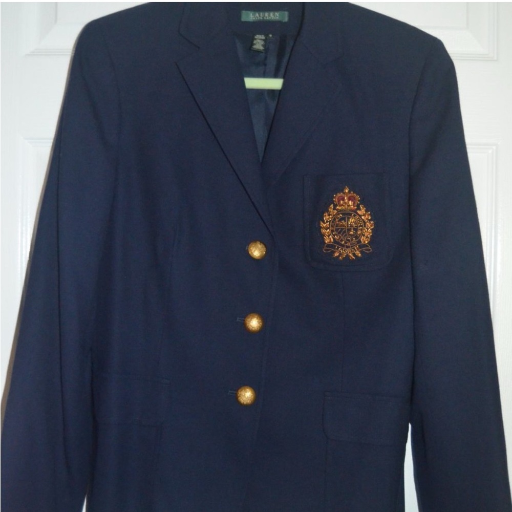 Ralph Lauren Dark Blue Blazer with Gold Accents